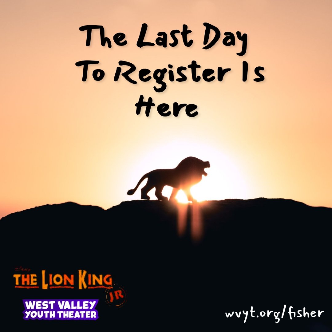 Last chance #LosGatos! Sign your LGUSD kids up for Lion King Jr. wvyt.org/fisher
