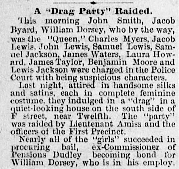 Did you know the first drag queen ever was a former slave? William Dorsey Swann was a janitor by day and a queen by night in the 1880s, throwing underground drag parties where black &amp; white men alike decked themselves out in silk &amp; satin and danced the night away.