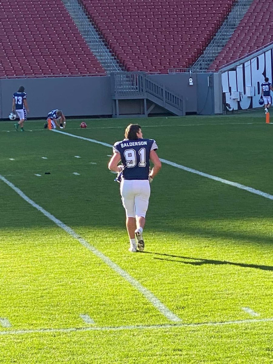 jackbalderson36's tweet photo. Had a great time at the blue grey all American bowl game in Tampa at bucs stadium. Thank you to @BlueGreyFB for this opportunity, I got to play with a great team to pull out a north team win. https://t.co/T2CL1iKYji