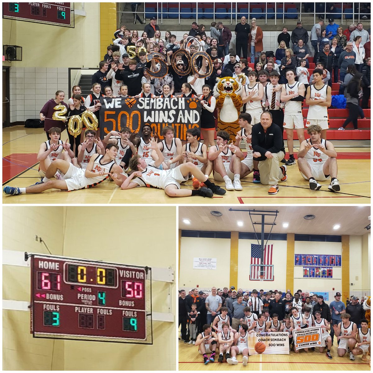 GregLazzari's tweet photo. Congratulations to the Newton Falls Tigers Basketball Team &amp; Coach Roy Sembach for earning Coach Sembach's 500th Win tonight over Crestview. @TheTigerTattler #500 #GoTigers #TheFalls https://t.co/PUDKiOira9