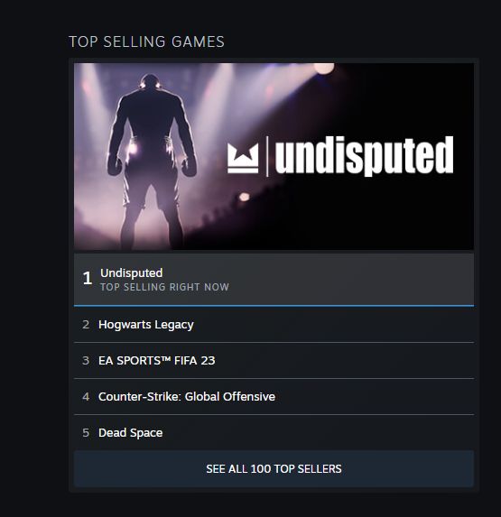 BoxingVMovement's tweet image. How is a new incomplete(Early Access) boxing videogame(@PlayUndisputed) over @EASPORTSFIFA in Steam? It's one of @EASPORTS @EA  top sports games.