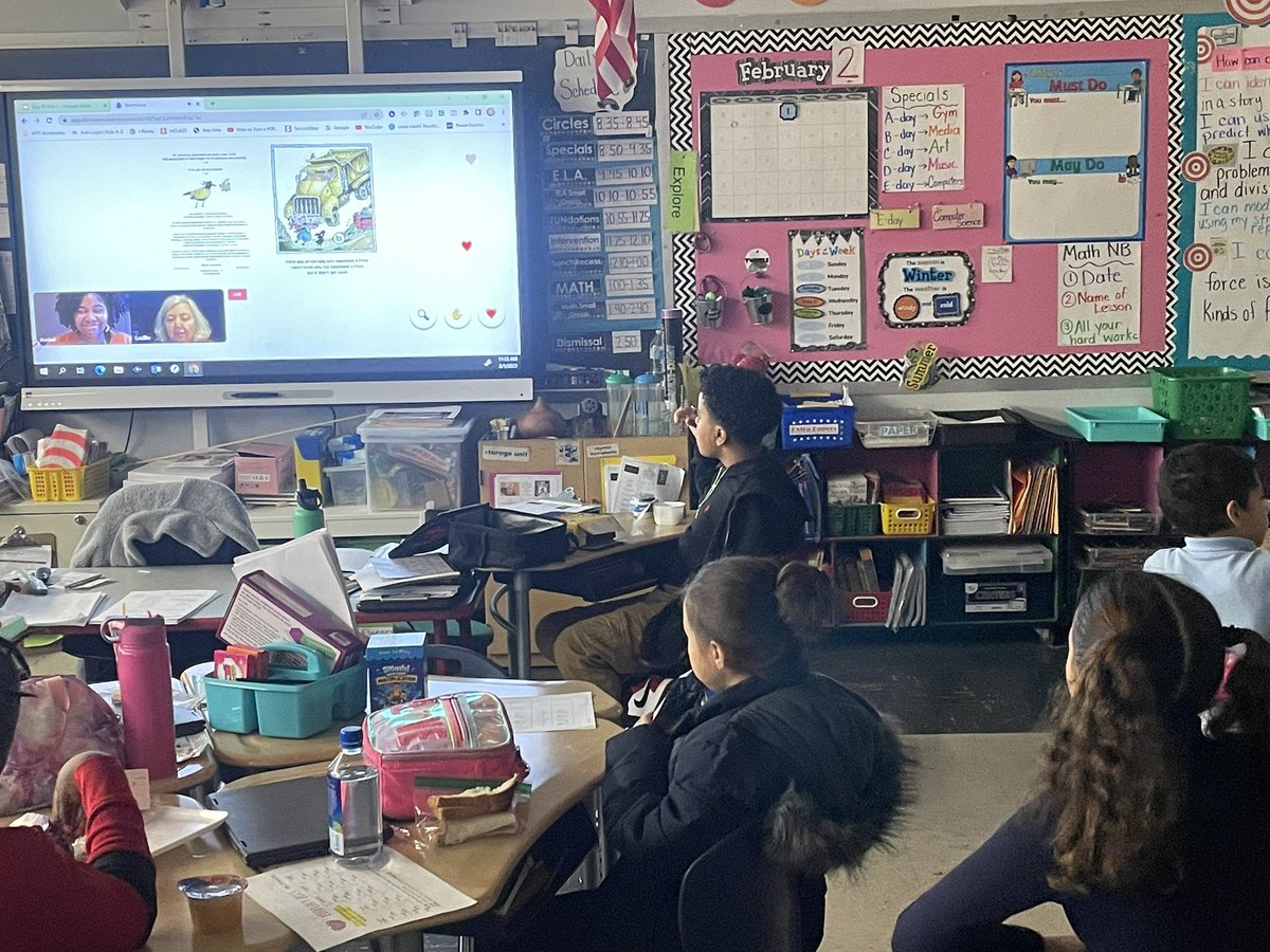 BucksElementary's tweet photo. A little lunch with a Live author read aloud to celebrate #WorldReadAloudDay2023. Thank you @storyvoicelive #read  #books #lifelongreaders #fallinlovewithreading @MariaJi52601059 @BrittanyJDunn https://t.co/aXWPpghozN