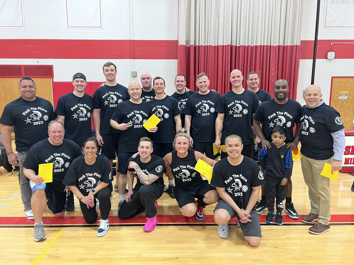 DeerfieldILPD's tweet photo. Tonight we had so much fun playing in the @DPS109 Shepard Pack the Place 8th Grade VS. DPD/DBFD fundraiser. All proceeds for ticket sales and concessions benefited @100clubillinois. Congrats to Shepard’s outstanding 8th grade team who won the game and thank you to all who came! https://t.co/1IRs7LTpbh
