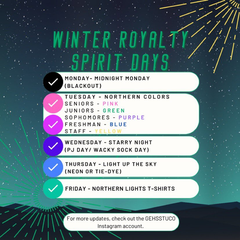 Next week, Feb 6-10, is Winter Royalty Spirit Week at GEHS. Can’t wait to see everyone join in! <a href="/GEHSBlazers/">Gardner Edgerton High School</a> <a href="/bellfgehs/">Frank Bell</a> <a href="/BlazersStuCo/">GEHS STUCO</a>