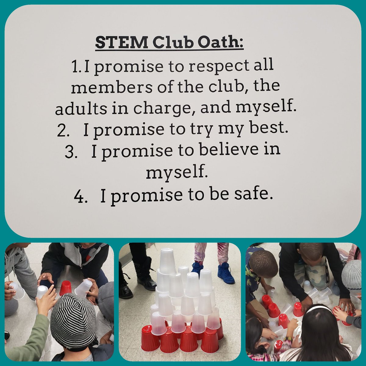 @brookhaven_ps @kwamelennon Brookhaven's STEM club meets once a week under the guidance of our amazing VP Ms. Grande. This week's challenge: build the tallest structure using cups.🤗