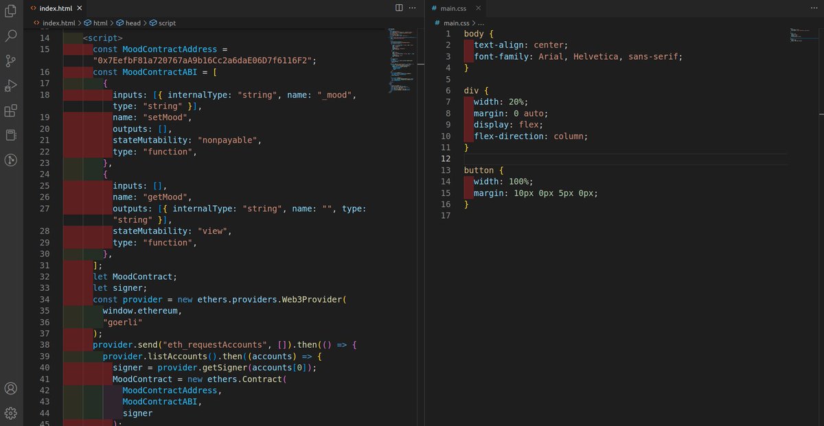 vundnido's tweet photo. Day 22 of #100daysofcode w/ @LearnWeb3DAO

1. Finished coding dApp from Freshman track lesson 8 (will debug tomorrow 😅).
2. Continued studying code from Solidity by Example.
#100DaysofCodeLW3 https://t.co/XGtF3rrVSo