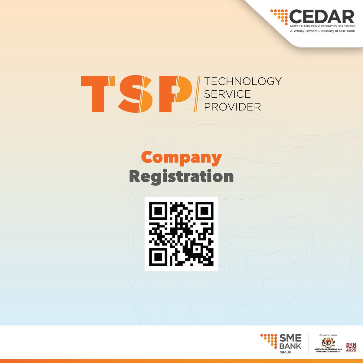 Empowering SMEs for success! Join us in our mission to support the growth and transformation of MSMEs with our Technology Service Provider (TSP) programme.

#smebank_malaysia
#beyondfinancing
#CEDARMalaysia