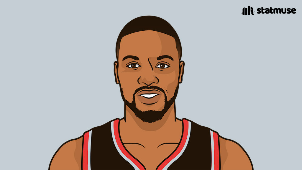 statmuse's tweet photo. Lillard last 4 games: 

43.5 PPG
5.3 RPG
6.8 APG
5.3 3PM 

Top __ guard this season. https://t.co/1qGPX03Cvy