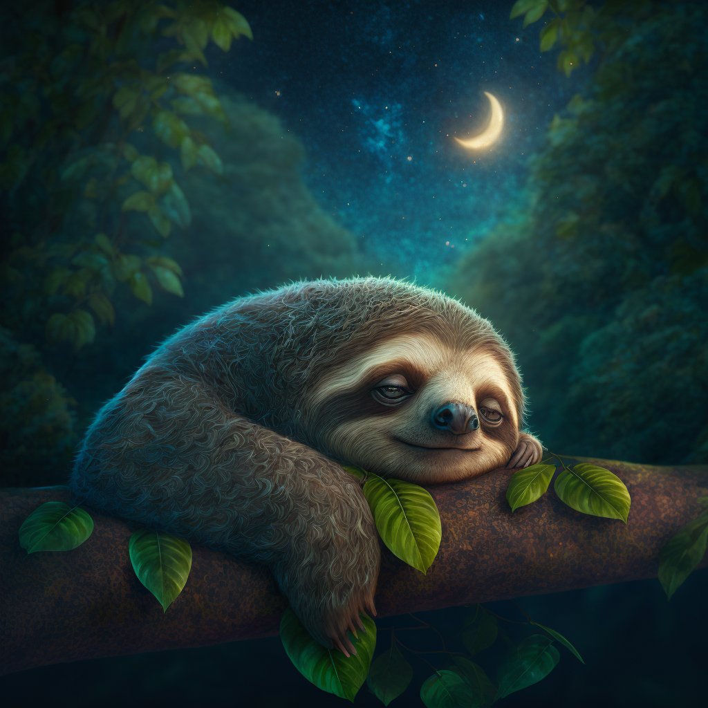 TheSlothReal's tweet photo. GN web3 #sleepysloth #midjourney #midjourneyV4 #sleepy #alwayssleepy https://t.co/lkD6ipLecM