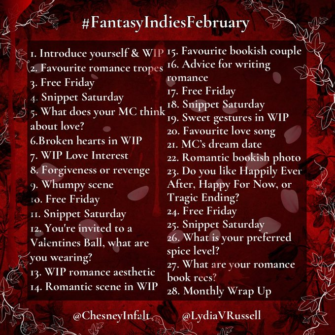 TaylorBeth0910's tweet photo. #FantasyIndiesFebruary

Hello, my name is Taylor and I write dark fantasy. I wasn't going to do this but why not, I have been working on the darker aspects of my WIP, so why not focus on the more spicy stuff.

#WritingCommunity https://t.co/jKkxoca2fB