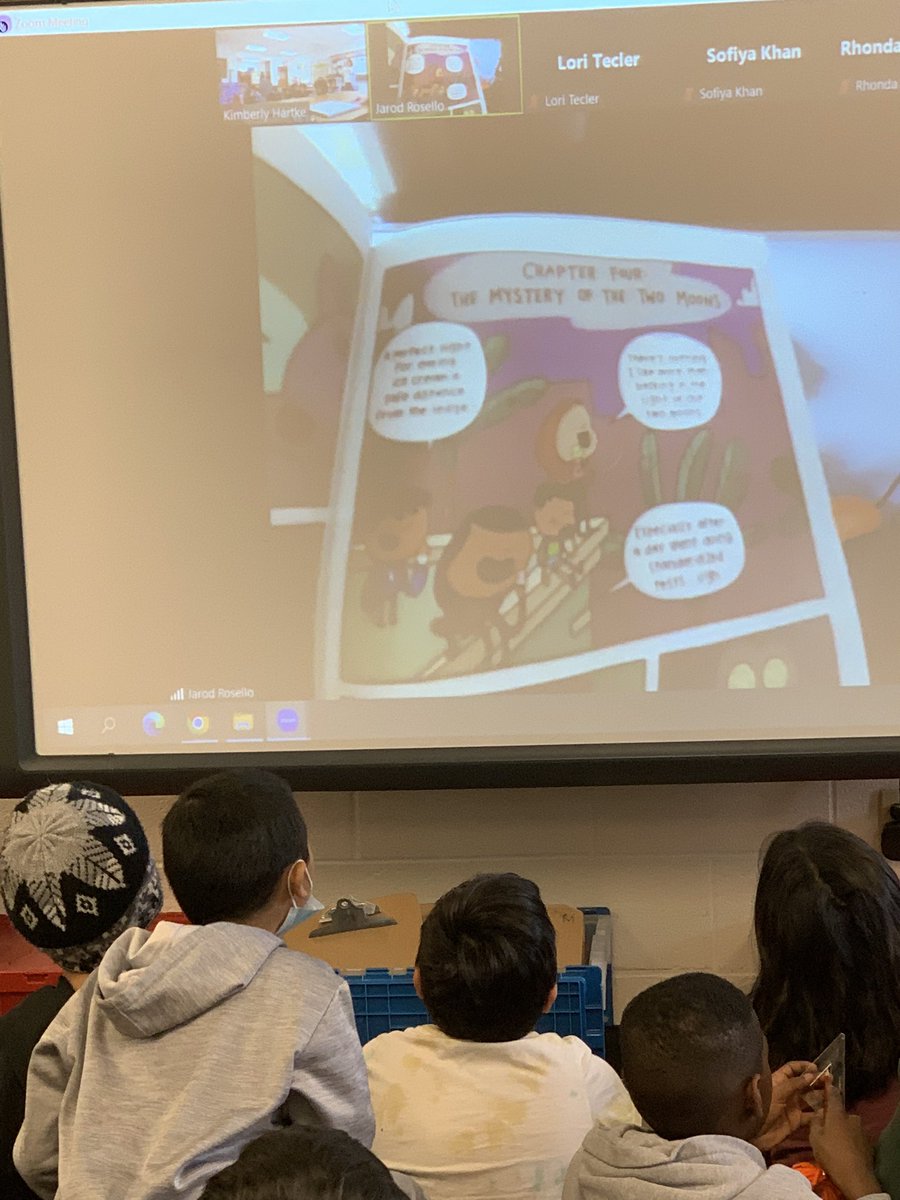 Drew’s third graders loved hearing from @jarodrosello during #WRAD2023. There might have been some arguments about who would be the next to read the library’s copy of Red Panda &amp; Moon Bear after his visit… #WorldReadAloudDay #kidlit