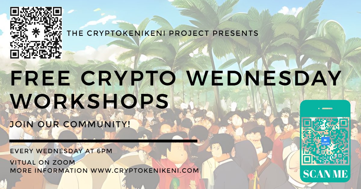FREE WEEKLY CRYPTO CHAT!
Every Wednesday 6PM-7PM
Link: zoom.us/j/4934446409
RSVP NOW:
Email info<a href="/cryptokenikeni/">The Cryptokenikeni Project</a>.com
More information:
cryptokenikeni.com
🥰
@cryptokenikeni <a href="/louiegaldeira/">Louis Galdeira</a> #nfts #nft #nftart #nftcommunity #nftcollector #nftartist #crypto #digitalart