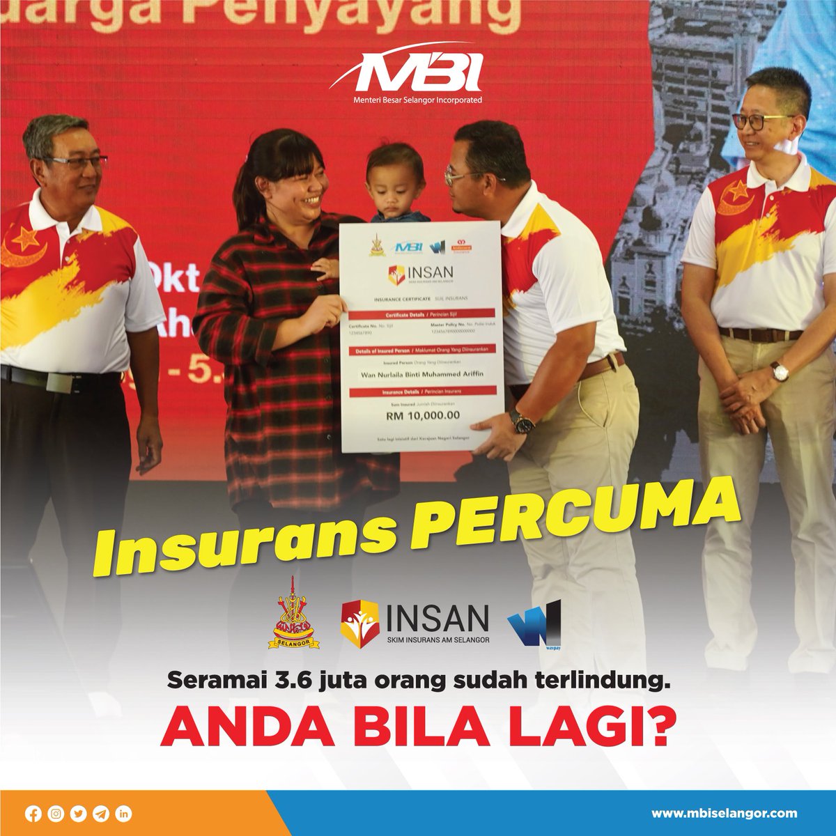 MBISelangor's tweet photo. Tahukah ANDA bahawa Kerajaan Negeri Selangor menerusi MBI menyediakan manfaat perlindungan am PERCUMA untuk 6 juta rakyat Selangor. 

Setakat ini 3.6 juta telah mendaftar. Anda bila lagi?

Layari laman sesawang https://t.co/ZRstjzwM8N untuk mendaftar atau mendapat maklumat lanjut https://t.co/IGftPdOAFK