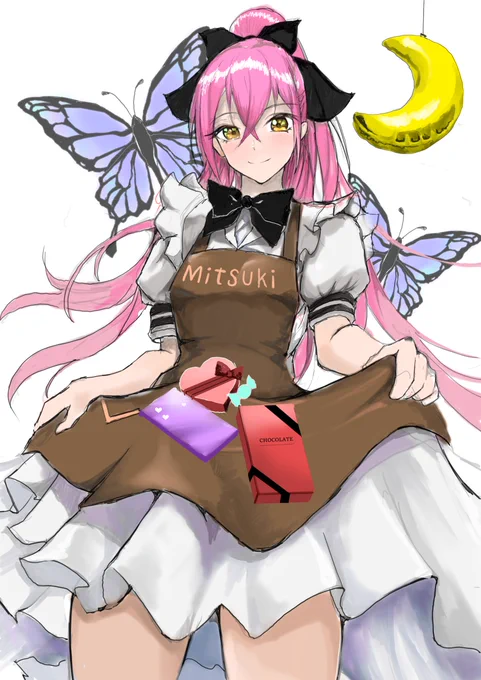 美月さん誕生日なので描きましたバレンタイン衣装にしてます!ポニーテールもいいよね#美月あーと 