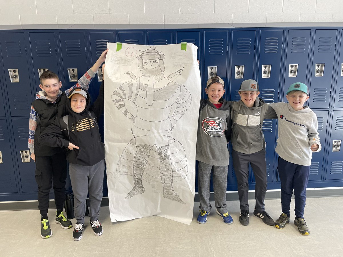 Mrs_MathewsNPMS's tweet photo. We made life size samurai complete with the Bushido code this week! 🤩 #npmsgrizzlies https://t.co/pDWjav2HC1