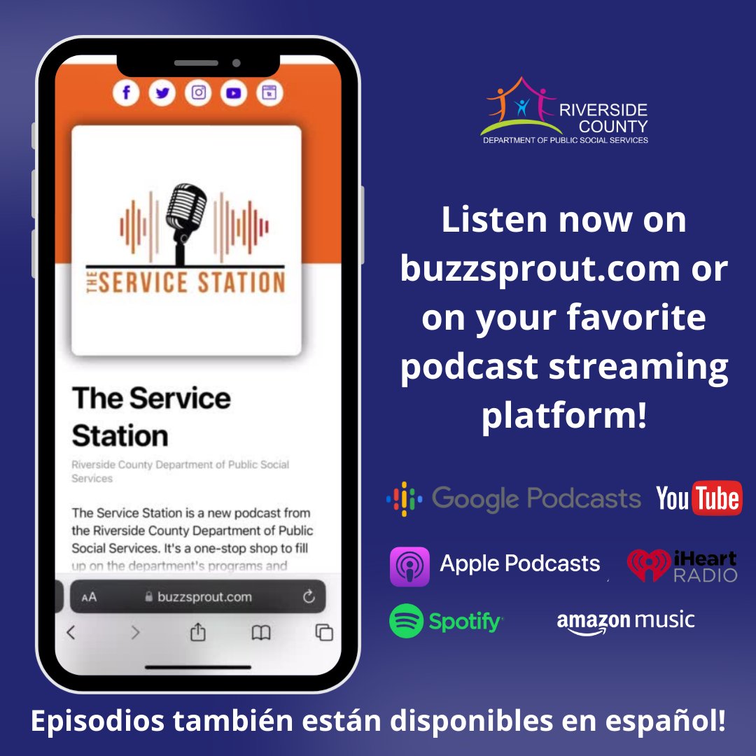 RivCoDPSS's tweet photo. Tune into #TheServiceStation to hear heartfelt and informative conversations about our department, communities and customers! Use the following link or find us on your favorite podcast streaming service!
https://t.co/iBYO3Jx73k
#RivCoDPSS #RivCoNow #riversidecounty https://t.co/mPCbHx9Uya