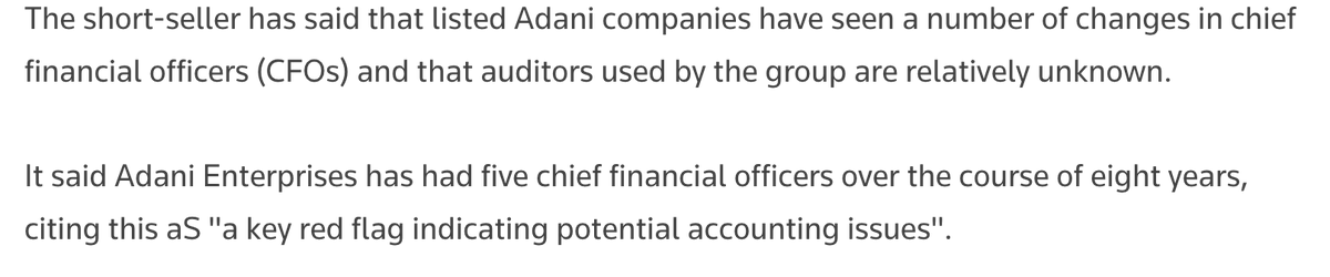 protosphinx's tweet photo. I'll get a lot of flak for this but let me ask

What Fraud did Adani commit ?

-family members board members is not fraud
-family members shareholders is not fraud
-cross shareholding is not fraud 
-CFOs changed is not fraud 
-small auditor is not fraud https://t.co/kZ58yCHUoN