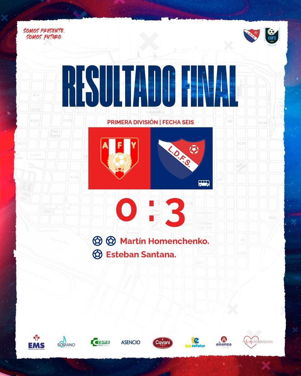 ¡𝐌𝐄𝐑𝐂𝐄𝐃𝐄𝐒 𝐃𝐄 𝐌𝐈 𝐕𝐈𝐃𝐀! 🔴🔵⚪️

Agónica clasificación de nuestra selección mayor esta noche tras vencer 3 a 0 a Rio Negro interior y quedar terceros por diferencia de goles.

⚽ GOLES:

Martín Homenchenko (2).
Esteban Santana.

#SomosPresente 
#SomosFuturo