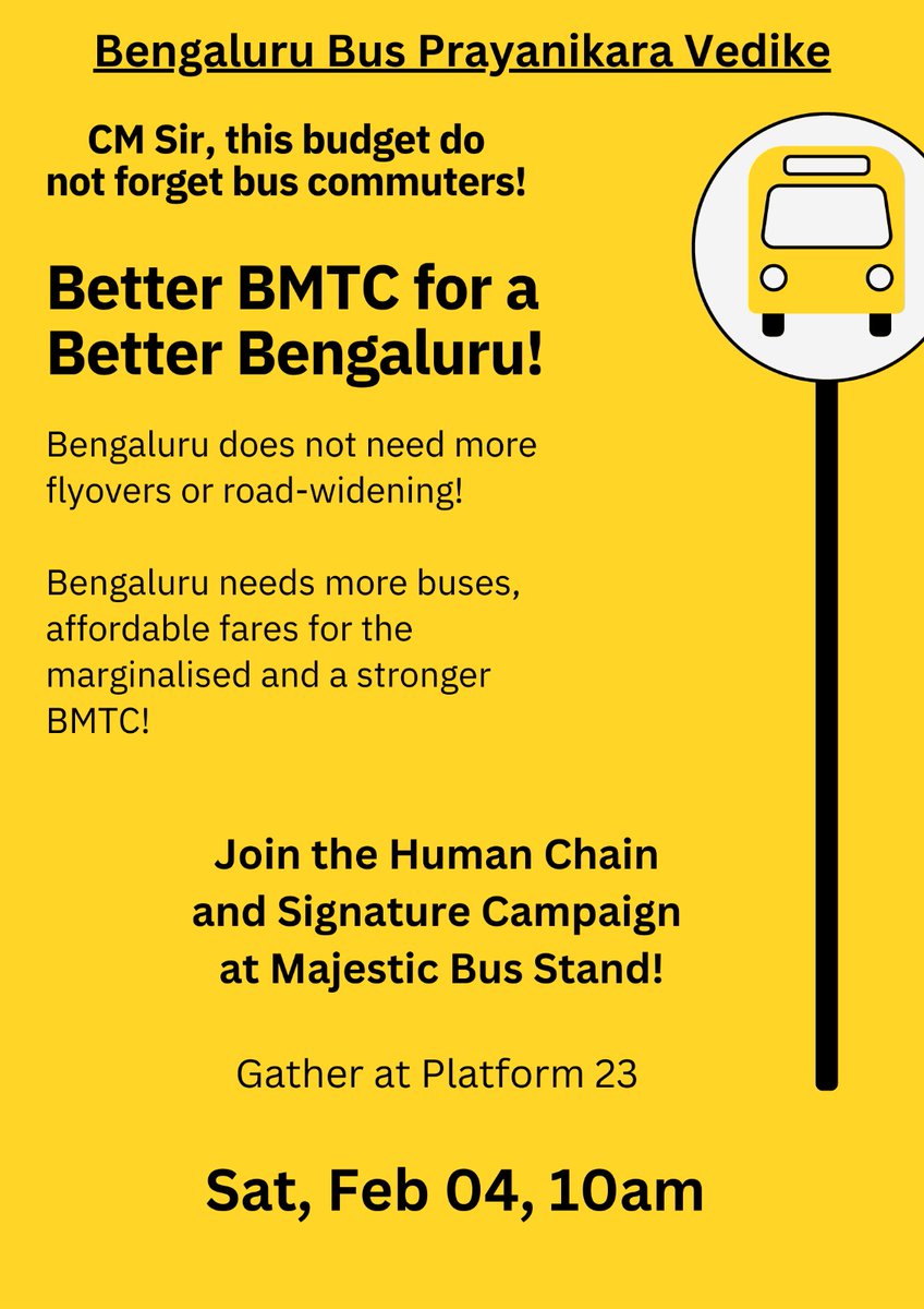 *CM Bommai, This Budget, Invest in People, Invest in Bus*

Public transport is an essential public need. Access to affordable safe and widely available transport is essential for a decent and dignified life in the city.