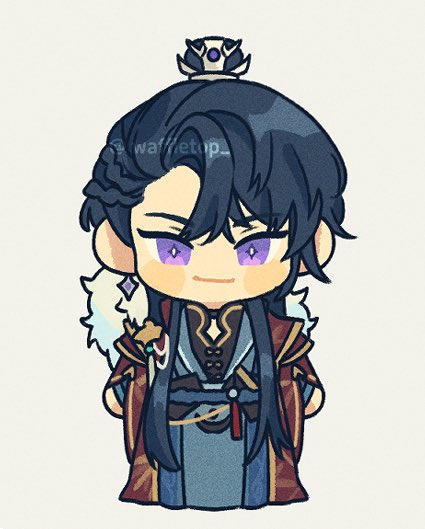 1boy male focus purple eyes solo chibi crown jewelry  illustration images