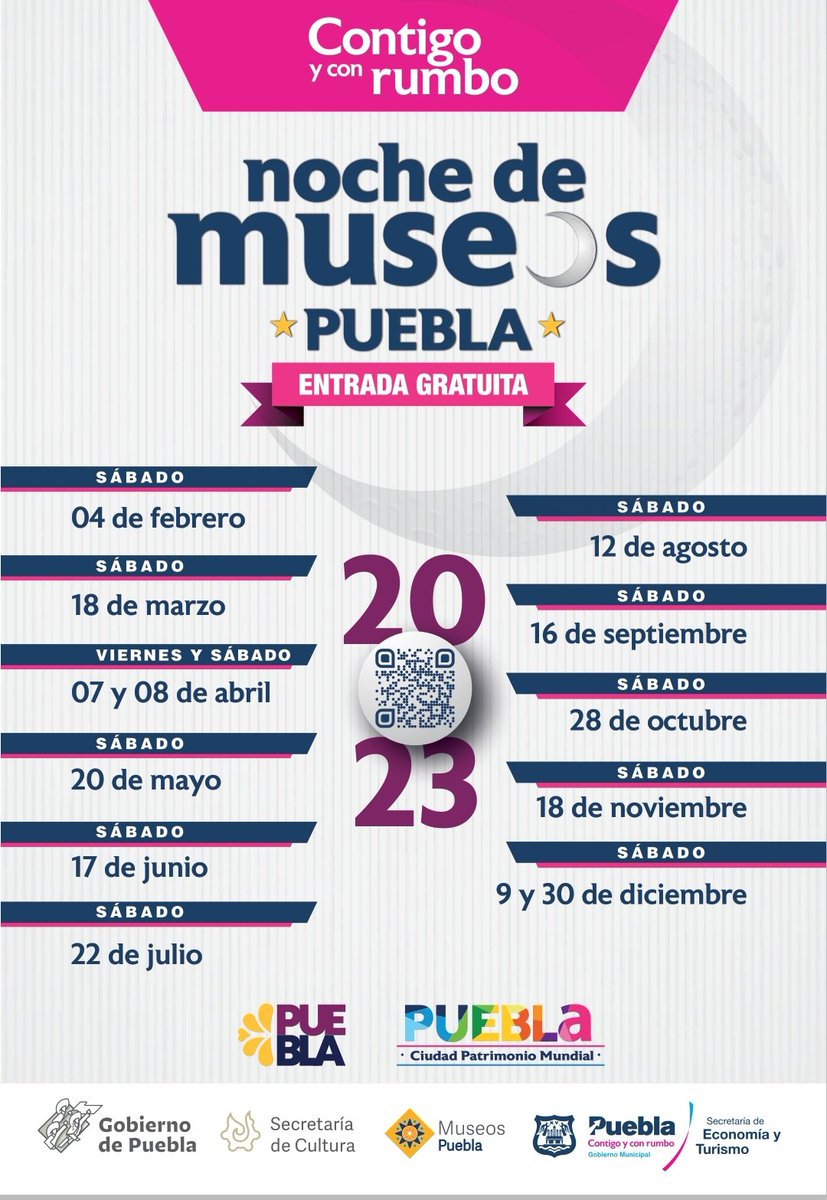 Noche_de_Museos's tweet photo. 😌☝️ Tenemos el agrado de anunciarles que se presentó el calendario de #NocheDeMuseos 2023. 

🗓️ Este sábado 04 de febrero se llevará a cabo la primera edición con la participación de 43 recintos.

✅ Lista completa en: https://t.co/oE07WerXzZ

#ContigoYConRumbo https://t.co/pOGGszAXNn