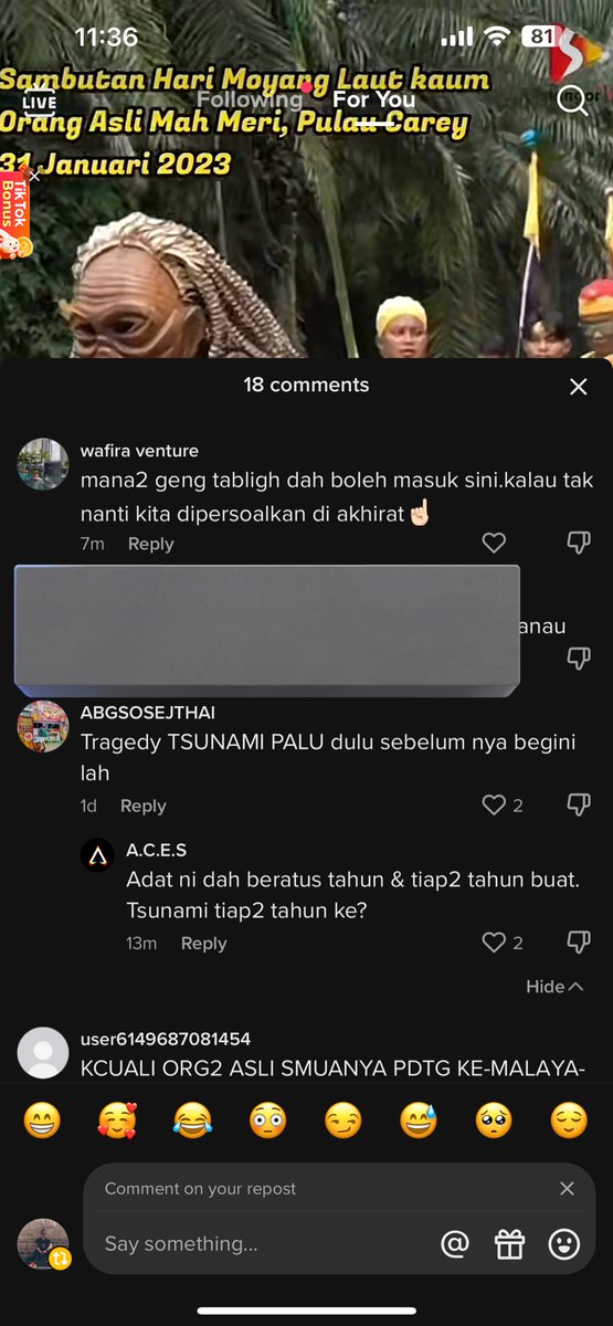 So, SelangorTV upload video mengenai sambutan Hari Moyang Laut kaum Orang Asli Mah Meri. 

Let’s see the Meleis punya comment.