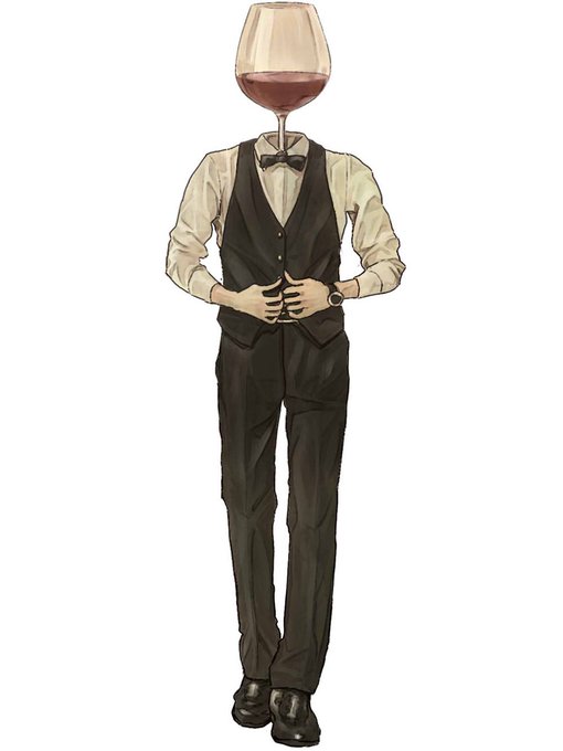 今日は #南アフリカワインの日 とのことなので、ワイン頭さん再掲します#異形頭 #objecthead #イラスト 