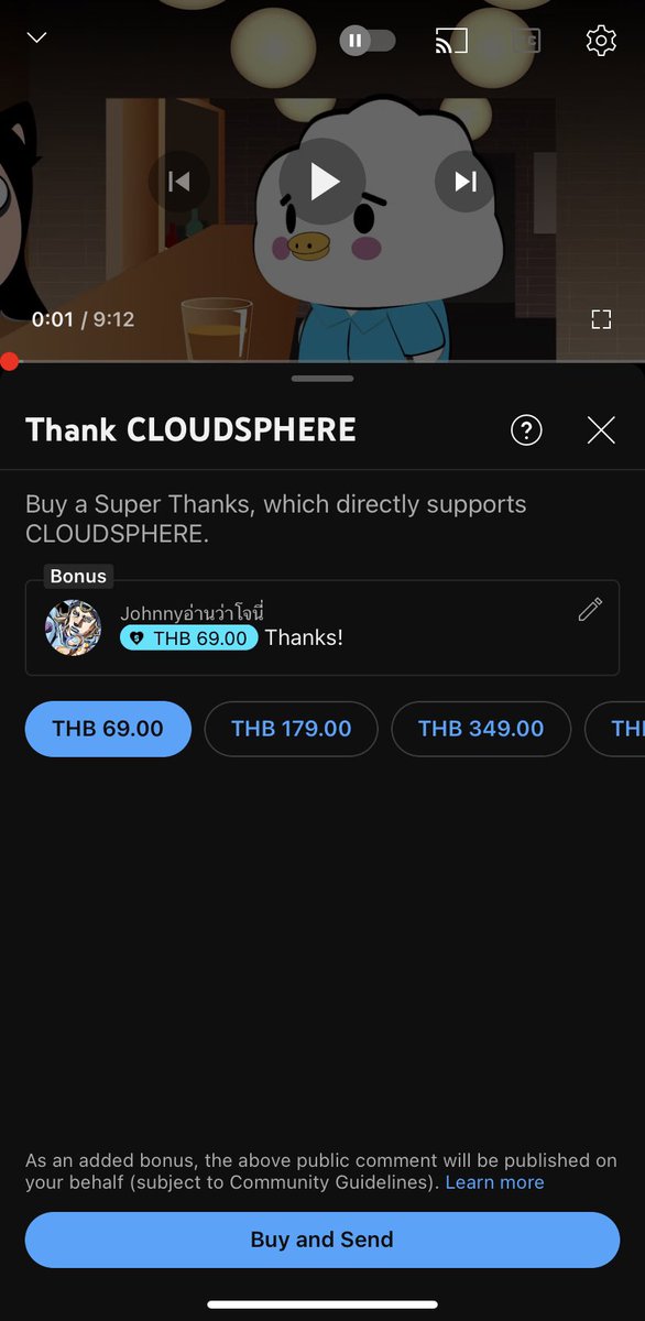 ช่องที่ถูกใจแล้วดูได้ทุกคลิปหายากมากสำหรับเรา

ช่วงนี้ช่อง CLOUDSPHERE ที่ทำคอนเทนต์โจโจ้บ่อยๆเขาติดเหลืองบ่อยมากเลย ใครอยากซัพพอร์ตเขากดSuper Thanksในคลิปได้เลยนะคะ