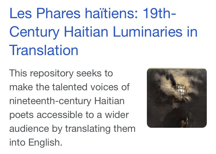 Check out the amazing free translations of Haitian #poems by students! digitalcommons.montclair.edu/phareshatiens/… <a href="/montclairstateu/">Montclair State University</a> @CHSS_MSU <a href="/Stockton_edu/">Stockton University</a>