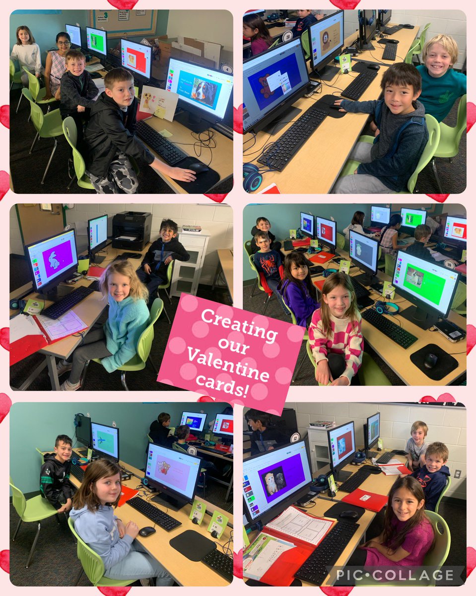 So fun to watch the excitement of them creating their own Valentine card in our computer lab! @WGESdragons #inspireexcellence