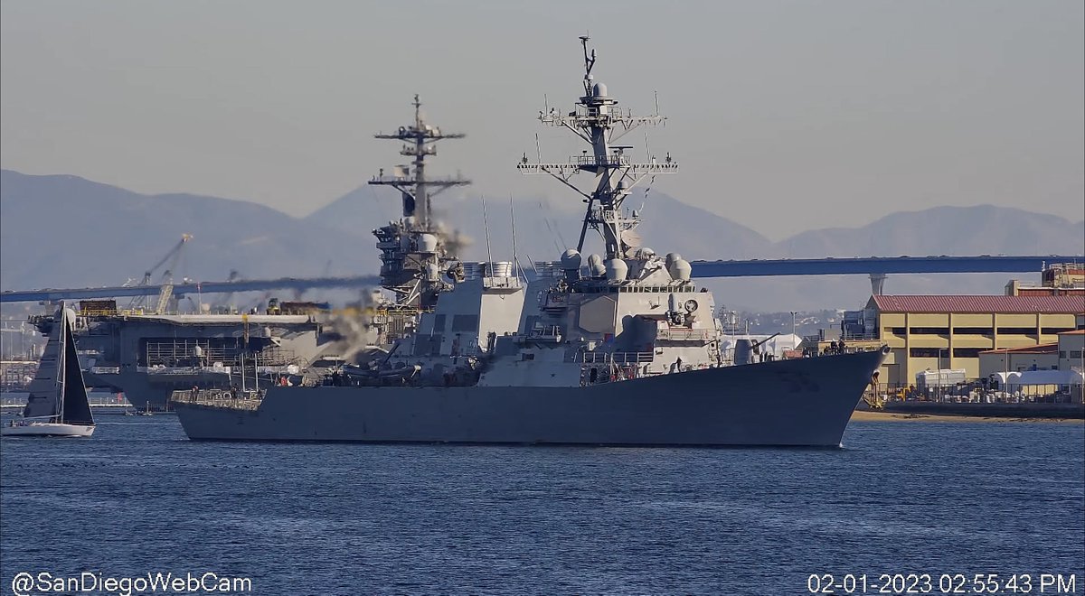 USS John S. McCain (DDG 56) Arleigh Burke-class Flight I guided missile destroyer leaving San Diego - February 1, 2023 #ussjohnsmccain #ddg56

SRC: webcam