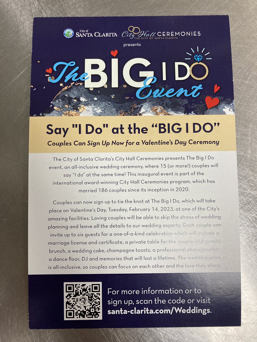 #TheBigIDo happening #ValentinesDay and we’re providing the #weddingcakes 
You still have time to be a part of this fantastic event
Check out 
Santa-Clarita.com/weddings 
For all the info!
#wedding #weddingday #weddings #celebrate #love