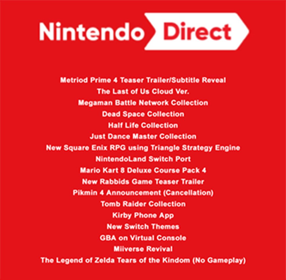 任天堂実 on X: Nintendo Direct leak    / X