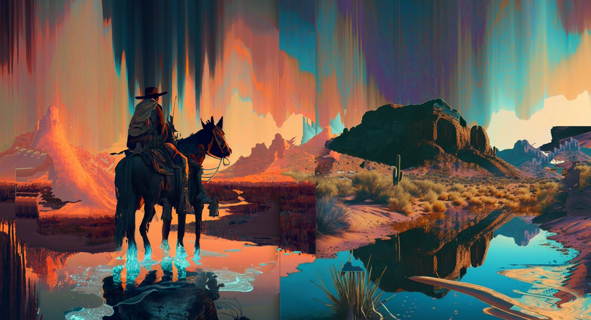 ~yawl ever git that feel'n wen...? Out West inna AI Glitch Western Wednesday night yawl 🌒
objkt.com/asset/KT1DgWte…