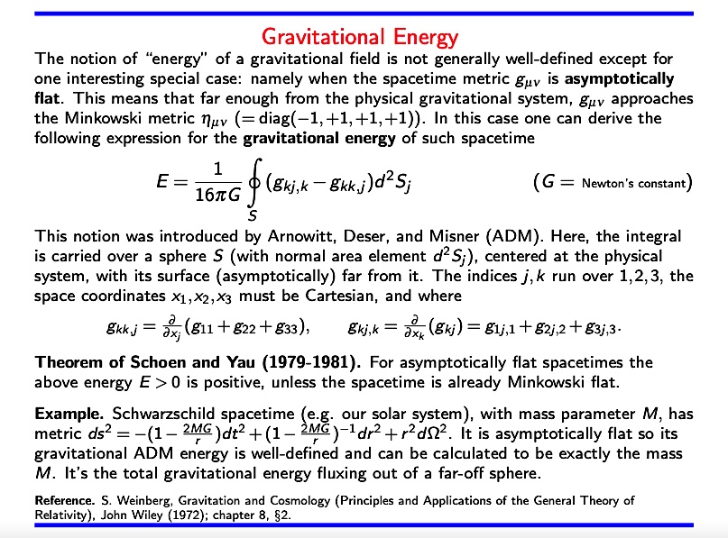 There's one physically useful and relevant situation where gravitational energy makes sense. Here it is! #Physics #gravitation #GeneralRelativity #spacetime