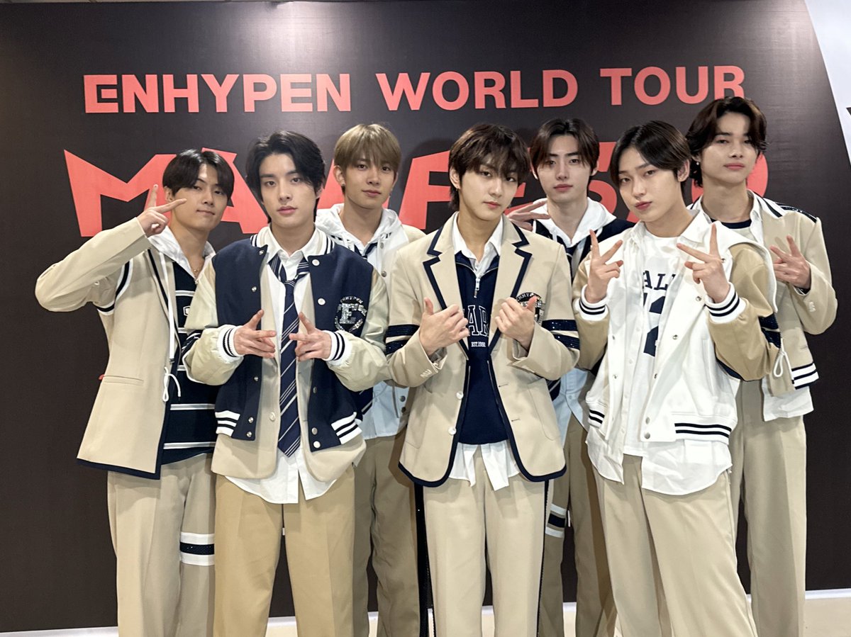 LOOK: Korean boy group ENHYPEN is back in Manila for their highly anticipated 3-night concert, that will kick off tomorrow Feb 3. ABS-CBN News sat down with the group & they shared what fans can expect tomorrow night, personal goals for 2023 & their love for Filo Engenes.