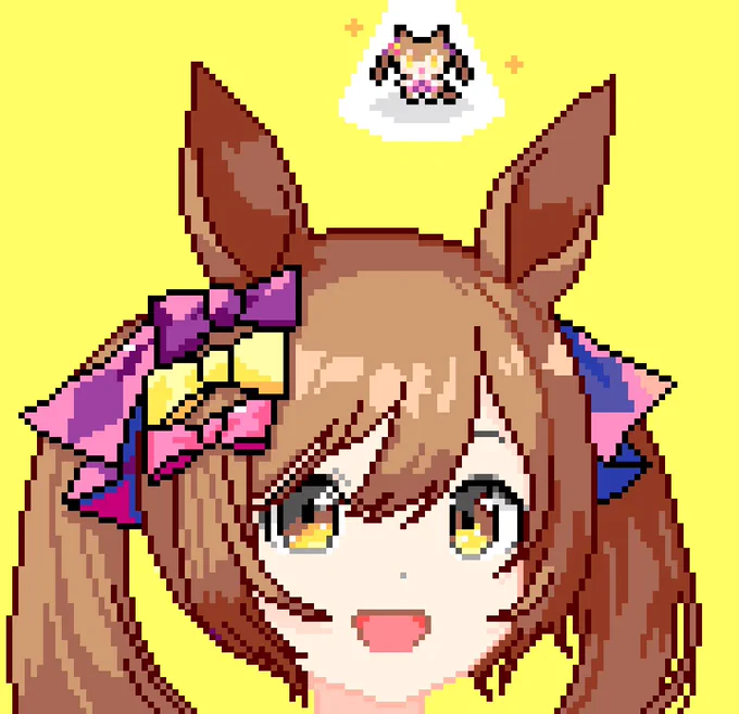 ドット絵ツインテール #ツインテールの日 #pixelart #ウマ娘 #ブルアカ #プリコネR 