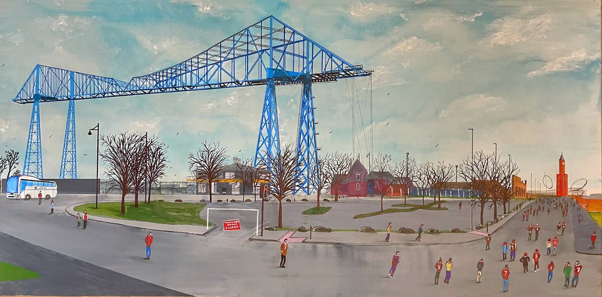 My latest artistic effort! Tees Transporter Bridge in Middlesbrough! Acrylic on canvas 120cm x 80cm #transporterbridge #middlesbrough #teesside #art #ArtistOnTwitter #artistic @craig_hatton_art @boro @BBCTeesSport @GazetteBoro @northernecho @mimauseful