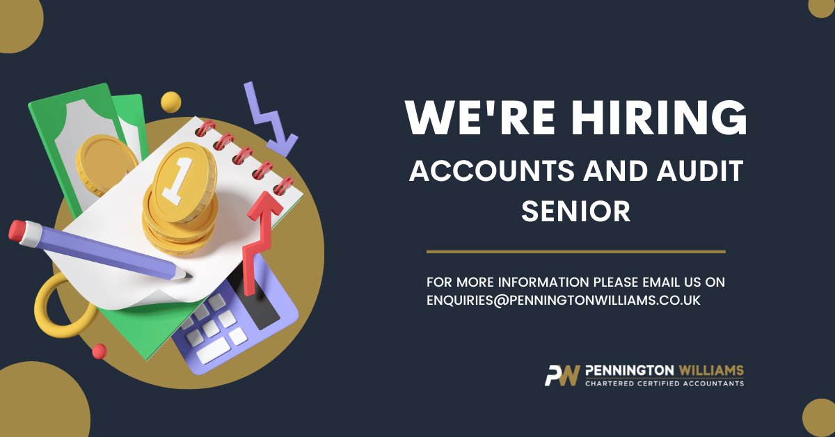 We’re hiring for an accounts and audit senior. If you think you have what it takes and want to be part of a team that cares, please send your cv to enquiries@penningtonwilliams.co.uk 

#hiring #accounting #accounts #wirraljobs