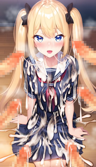 #ツインテールの日
ツインテの女の子たちに沢山ぶっかけ ※再掲です 