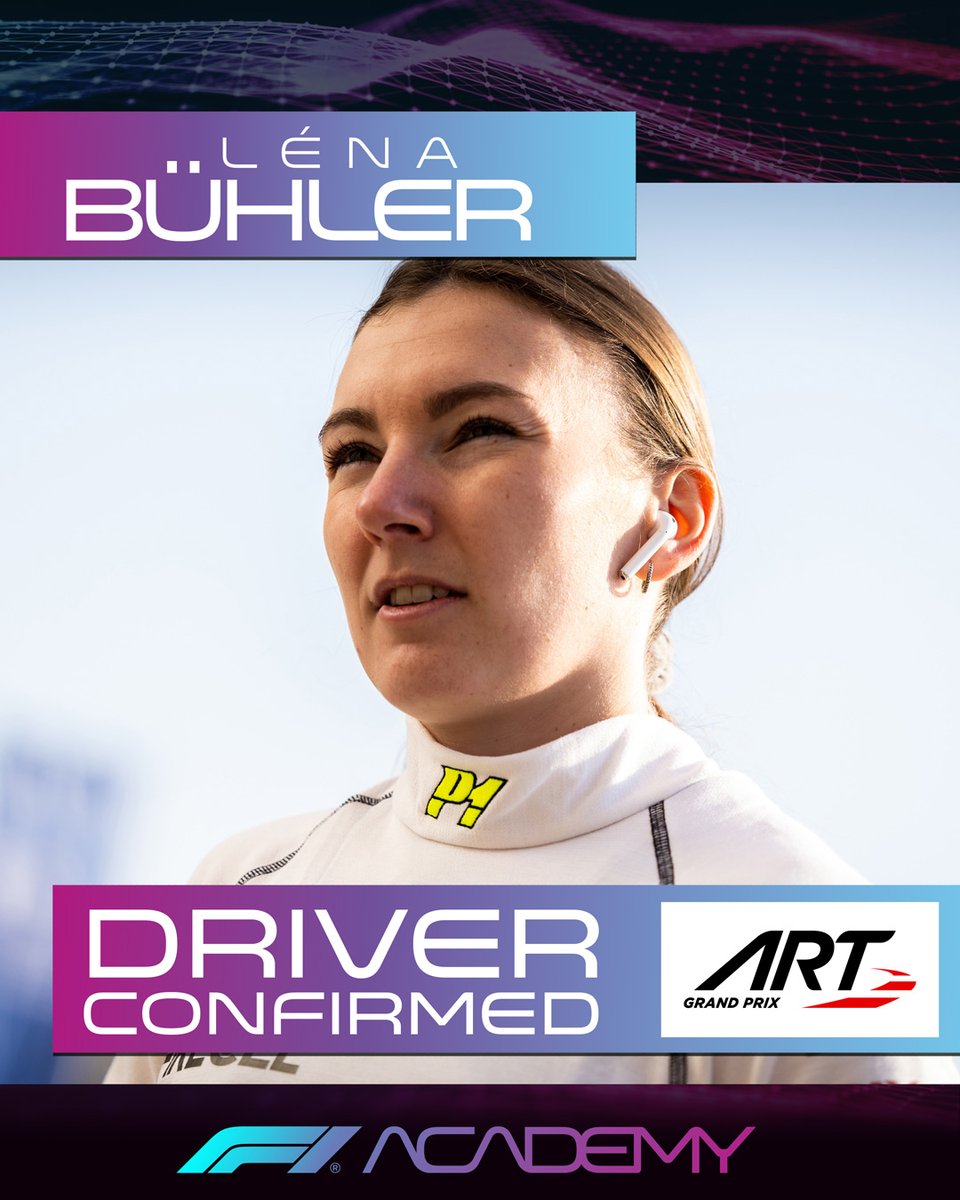 F1 Academy (@f1academy) on Twitter photo BREAKING: Lena Buhler takes the first of fifteen spots on the F1 Academy grid! 🙌
The Swiss driver will compete for <a href="/ARTGP/">ART Grand Prix</a> ✨
#F1Academy BREAKING: Lena Buhler takes the first of fifteen spots on the F1 Academy grid! 🙌
The Swiss driver will compete for <a href="/ARTGP/">ART Grand Prix</a> ✨
#F1Academy