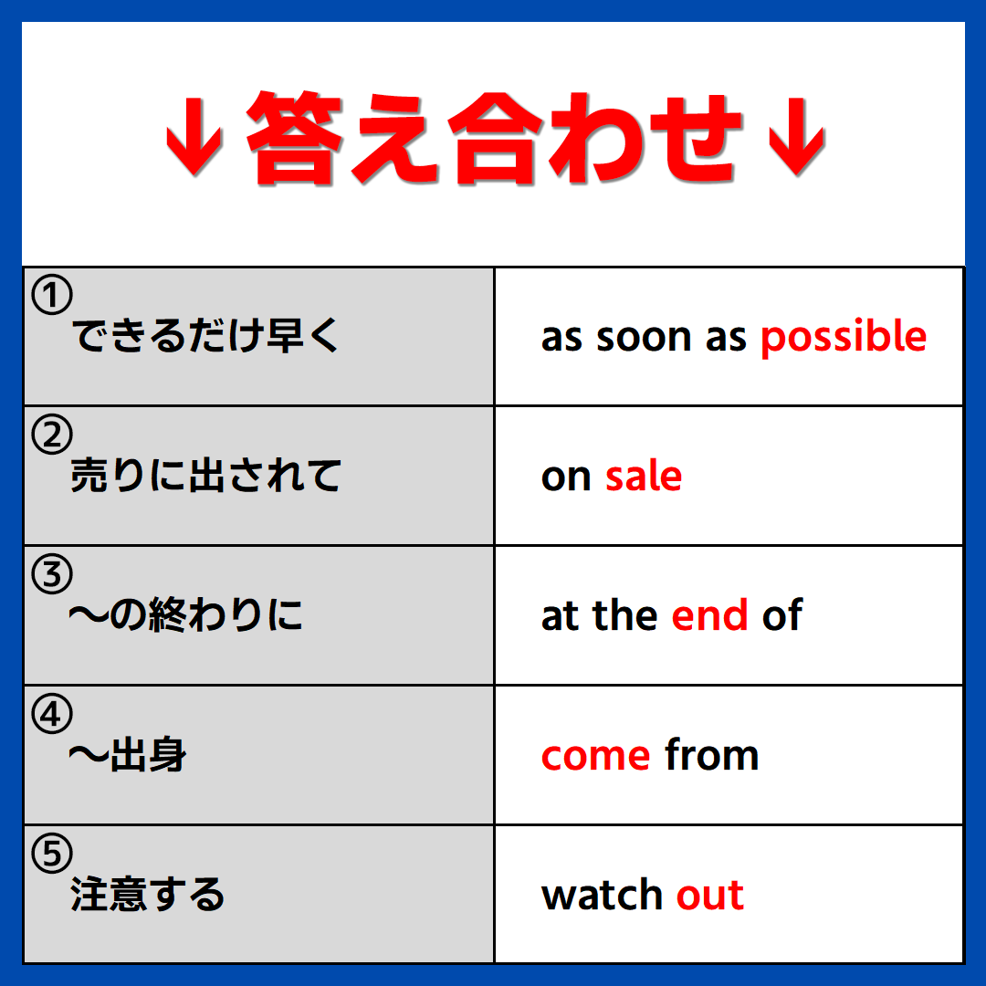 shogo_toeic's tweet photo. 【TOEICで毎回出題　超頻出フレーズ５選】

TOEIC700点に必須のフレーズを紹介しています😁
コツコツ覚えて点数を伸ばしましょう💪

例文を音読すると記憶定着率を約70％も高めることができます！
一緒に頑張りましょう🔥

#TOEIC #TOEIC700 https://t.co/fdHL9Nsq4u