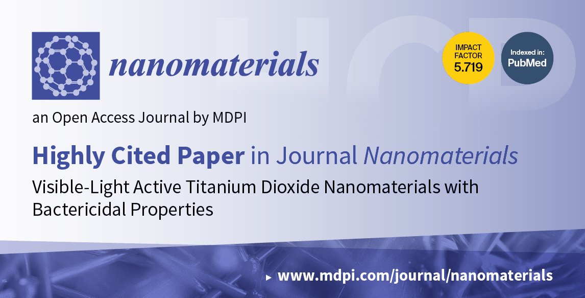 Nano_MDPI's tweet photo. 🔔 Highly Cited Paper Recommendation
📜 Visible-Light Active #Titanium Dioxide #Nanomaterials with #Bactericidal Properties
🔗 Read more: https://t.co/VR48o9qjt4 https://t.co/sofHrUwd5O