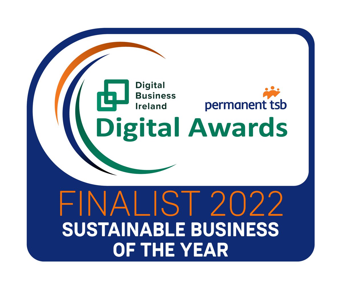 We are delighted to be a finalist in the Sustainable Business of the Year category at the National Digital Business Awards 2022. Best of luck to our fellow finalists! Thank you to @DigitalIre, event sponsor @permanenttsb and award sponsor @SBCIreland. #finalist #digitalawards