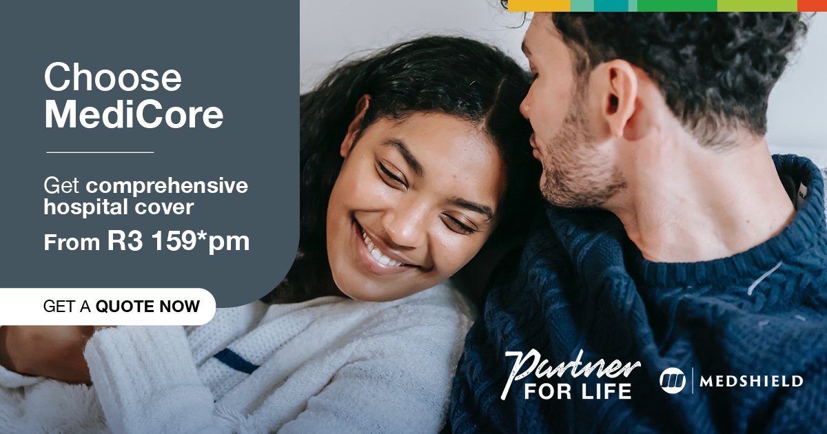 MedshieldSA's tweet image. Our comprehensive hospital cover has all the bells &amp;amp; whistles you need for top-notch medical care. Say goodbye to worries &amp;amp; hello to peace of mind with #MediCore.  Get a Quote here - bit.ly/2vY6oSq

#MedshieldSA #HospitalCover #MedicalAid #Protection #PartnerForLife