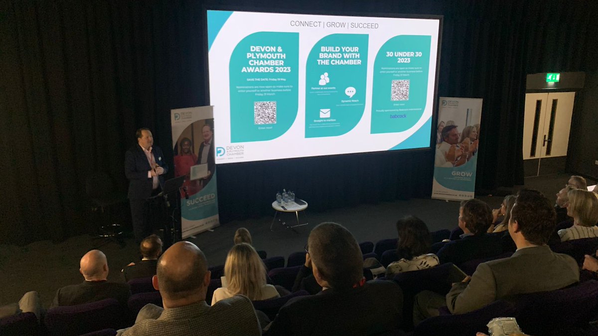 Chamber_Devon's tweet photo. #CountyCons is underway at @sdcollege where we have some fantastic speakers lined up π£
@stuartelford is talking #ChamberAwards, Build Your Brand and #30Under30, encouraging Torbay and South Devon to nominate businesses and rising stars βοΈ
Thanks to our partners @SeetecPluss ππΌ https://t.co/YsCjWksuZk