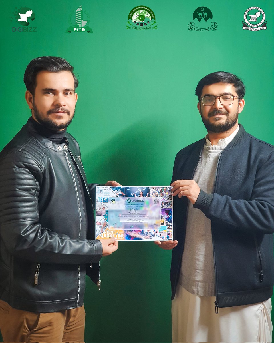 WaqasKSwati's tweet photo. " Excited to announce my completion of the #digibizz Freelancing Certification. This training has equipped me with the latest skills and knowledge to deliver top-notch services to clients. Thank you DIGIBIZZ for the opportunity to enhance my professional growth. #Balochistan https://t.co/bntyhzDnhu