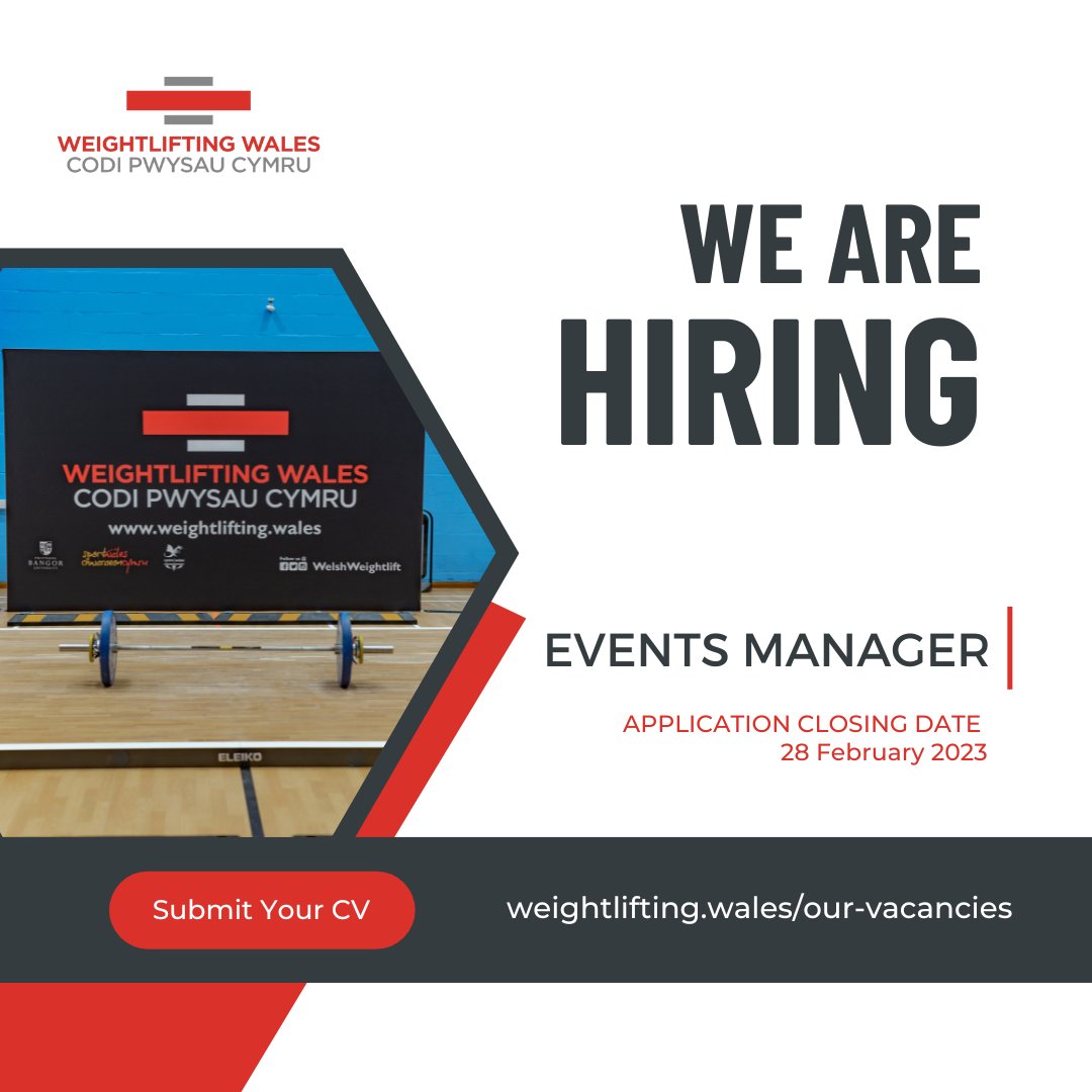📣 New Vacancy: Event Manager

weightlifting.wales/our-vacancies