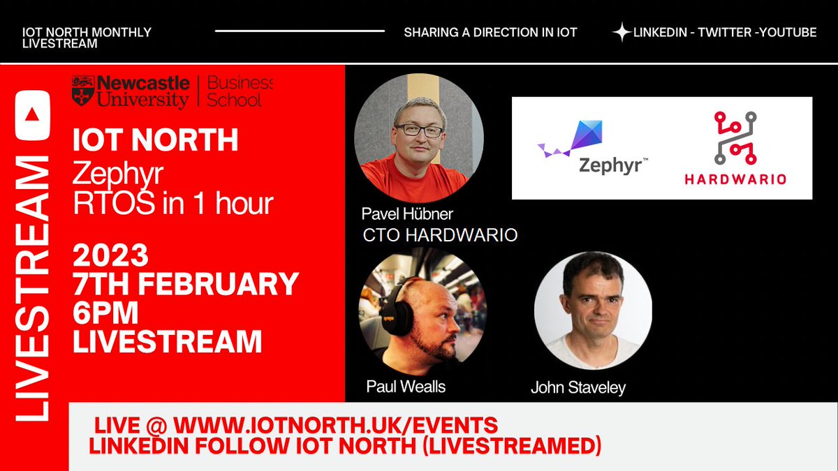 Join Pavel next week at <a href="/IotnorthU/">AioTHub</a> online meetup! 

Throughout the course, <a href="/pavelhubner/">Pavel Hübner</a> will go from the key <a href="/ZephyrIoT/">Zephyr Project</a> fundamentals to connecting a fully-fledged IoT application over the NB-IoT network using  CHESTER - a platform based on <a href="/NordicTweets/">Nordic Semiconductor</a> SoCs nRF52840 / nRF9160.