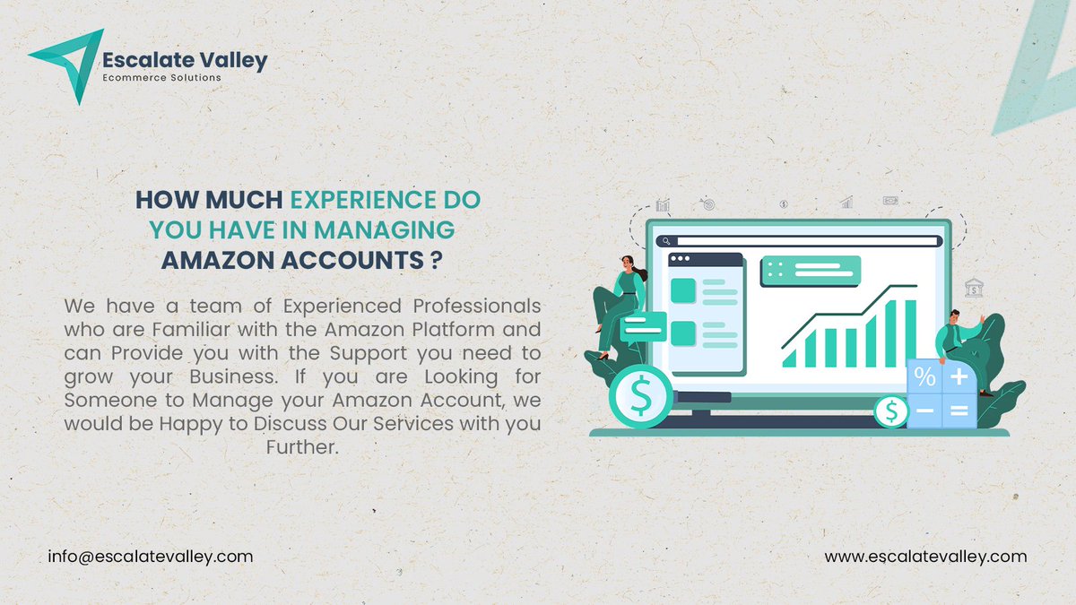 EscalateValley's tweet photo. Escalate Valley has a specialized team of experts that excel at handling Amazon accounts and helping sellers get the best out of their businesses.

Our teams offer total peace of mind by managing everything round the clock so you can focus on what matters.

#amazon https://t.co/A92C3Ni9jD